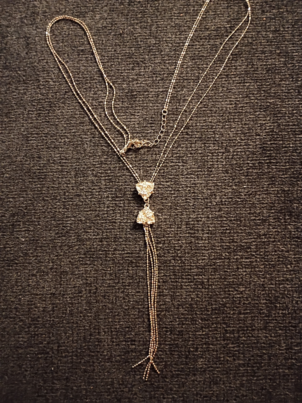 Delicate Gold Drop Layered Necklace with Crystal Accents